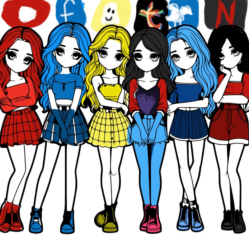 a group of girls realistic
