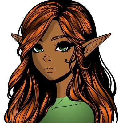 elf girl realistic dark fantasy