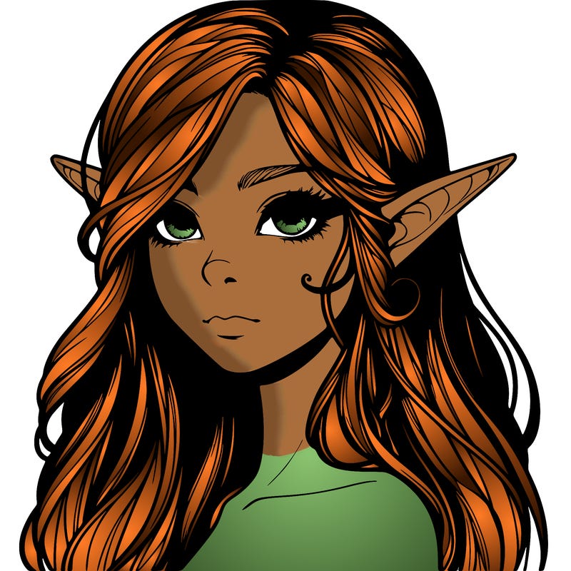 elf girl realistic dark fantasy