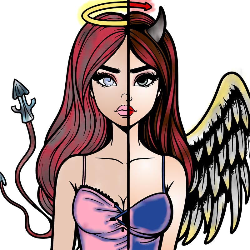 devil vs angel realistic girl