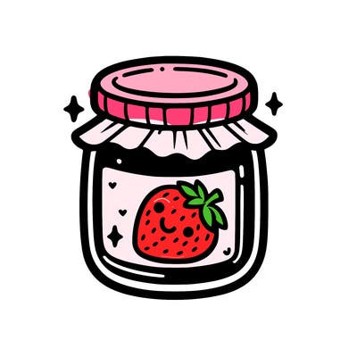 a jar of strawberry jam