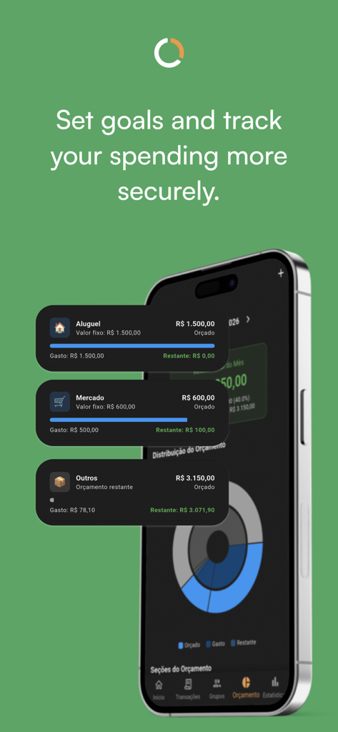 Duo Fin - Budget Planner - Interfaz de la aplicación Duo Fin mostrando metas de gasto y seguimiento de categorías de presupuesto
