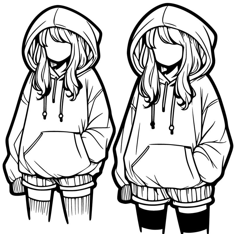 girl in oversized hoodie and shorts.