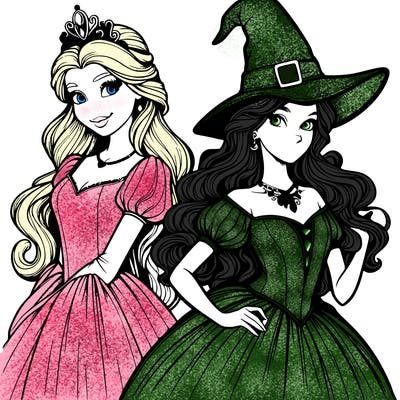 a realistic princess and a witch