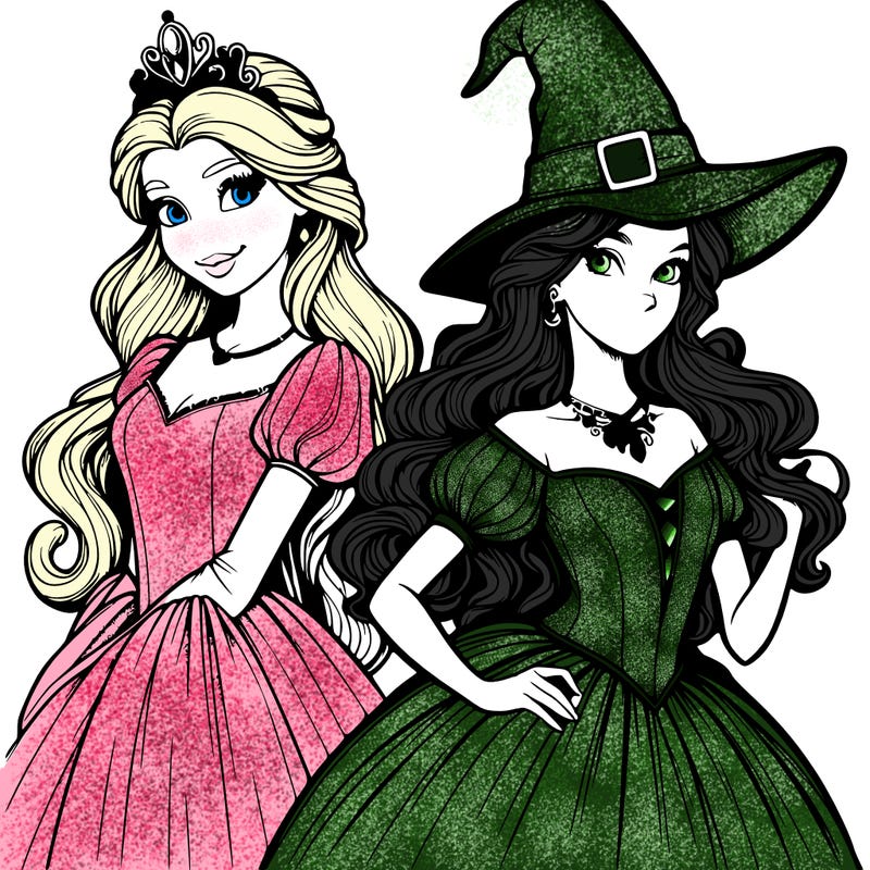 a realistic princess and a witch