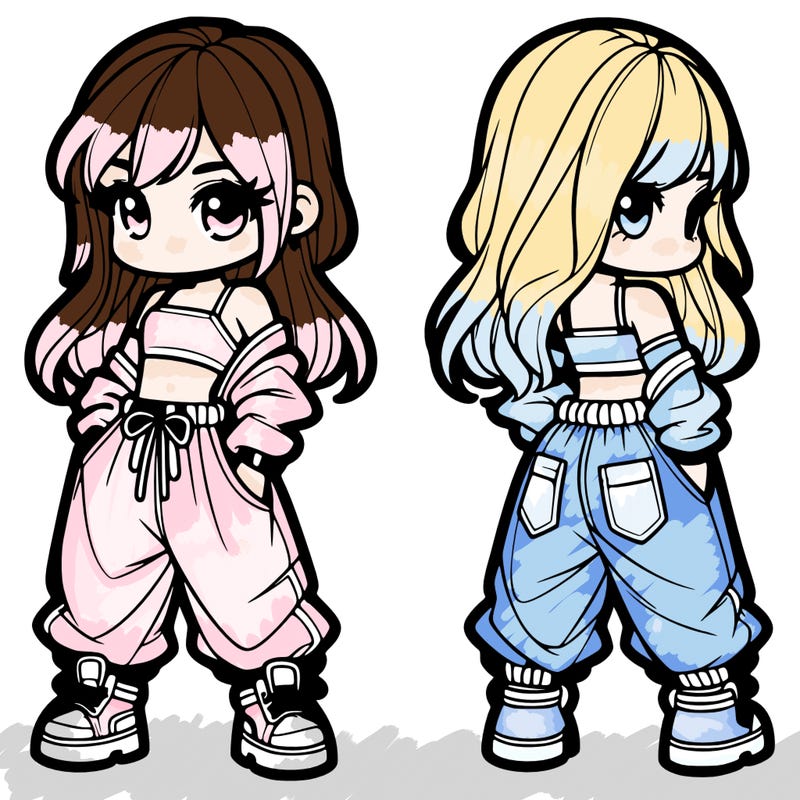 girl in crop top and baggy pants