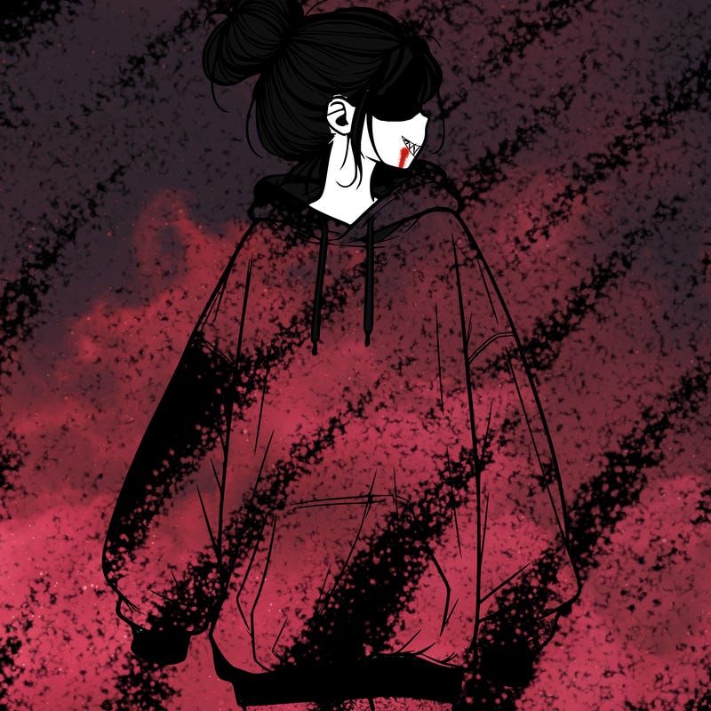 realistic girl with a oversized sweatshirt on and a bun
