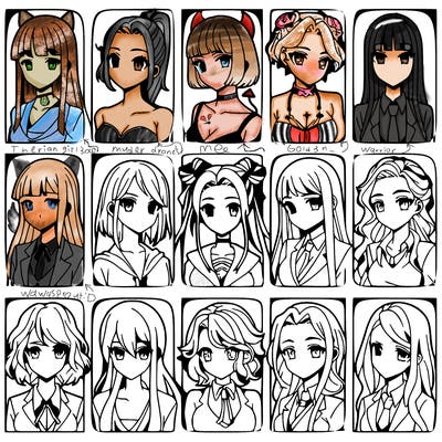 girls that look diffrent anime