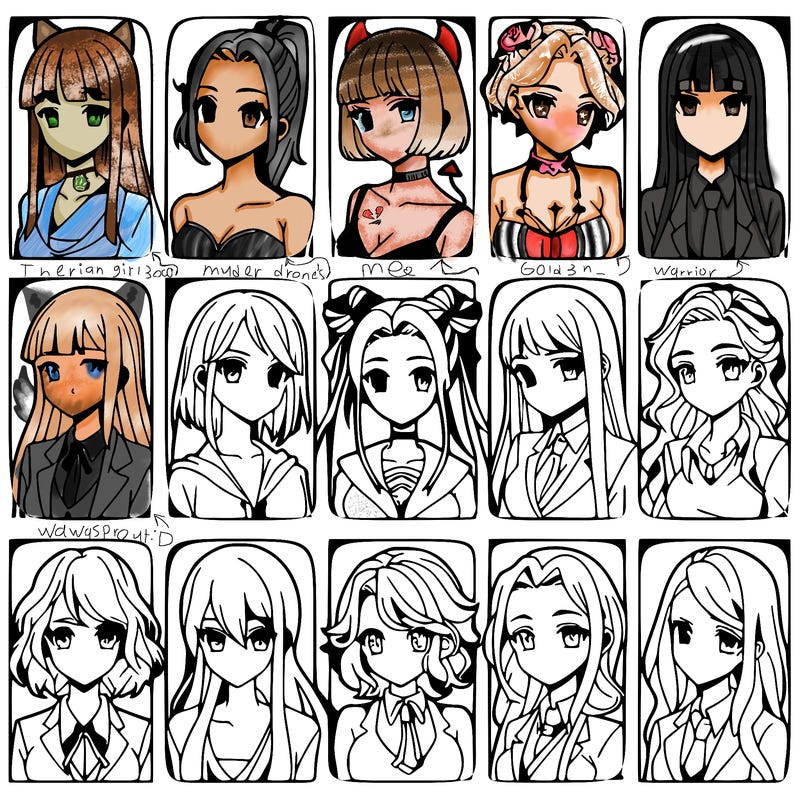 girls that look diffrent anime