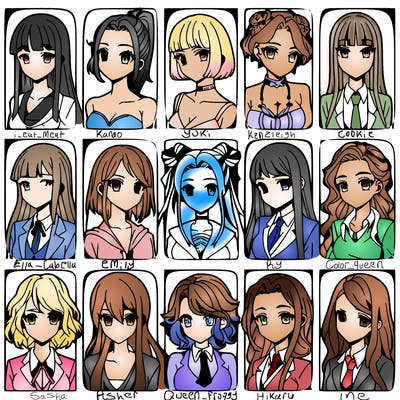 girls that look diffrent anime