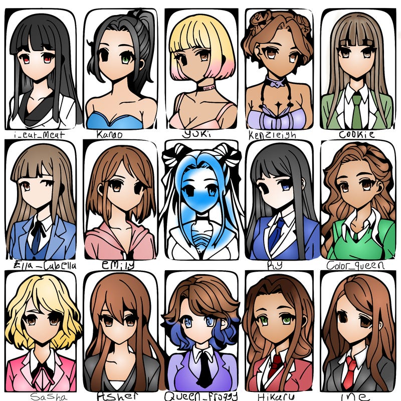 girls that look diffrent anime