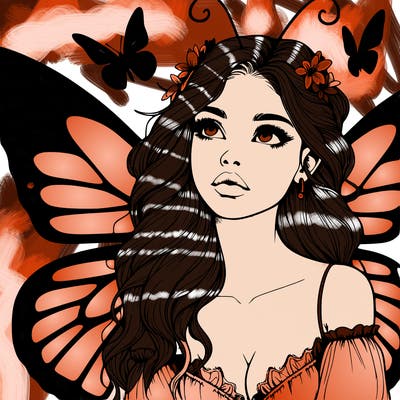 butterfly fairy realistic girl