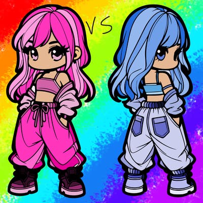 girl in crop top and baggy pants