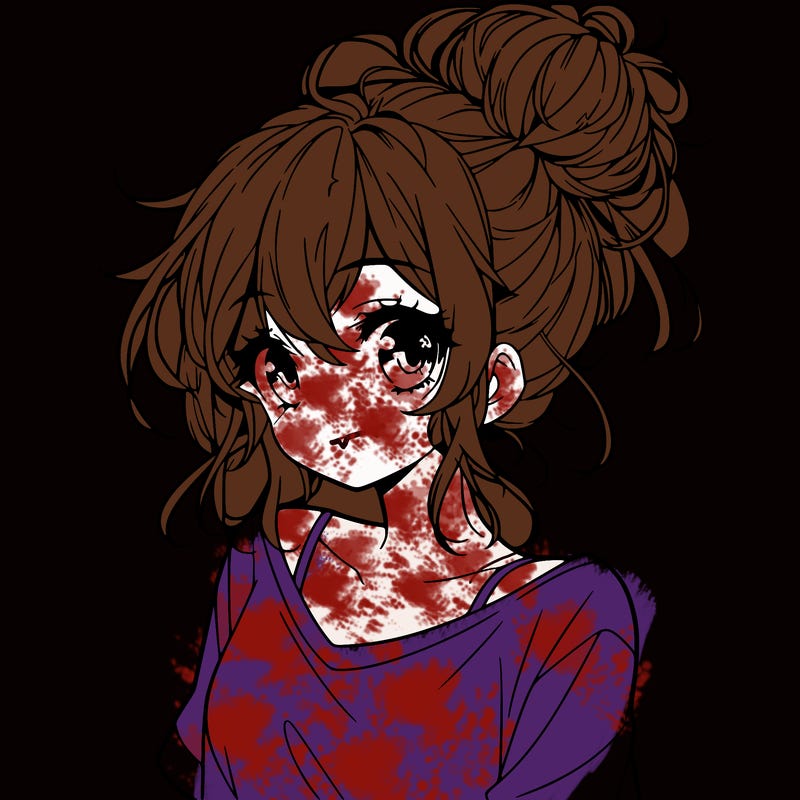 a beautiful anime girl with a messy bun