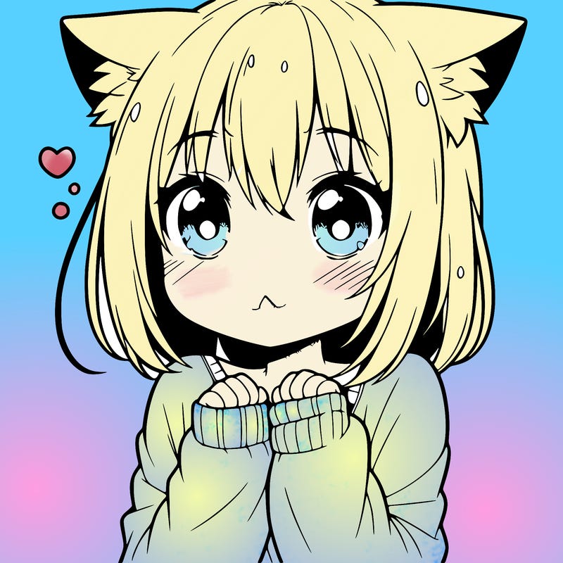 shy anime catgirl