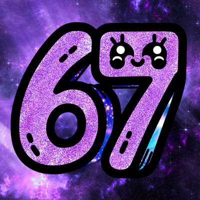 the numbers 67