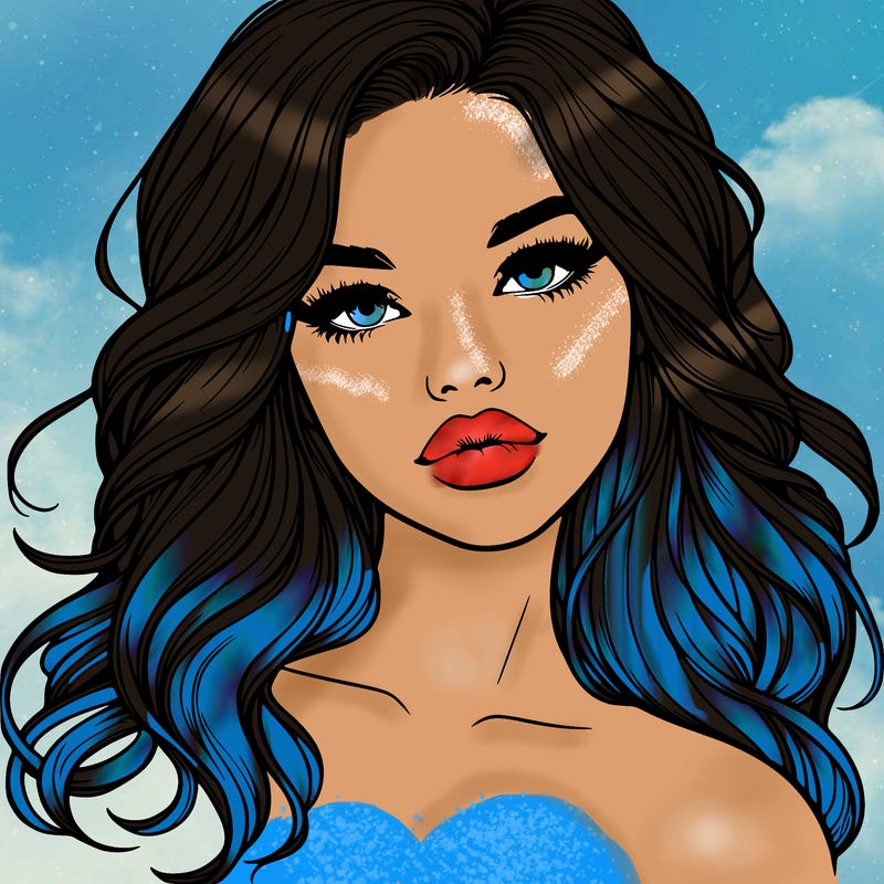 realistic girl with hair and lips