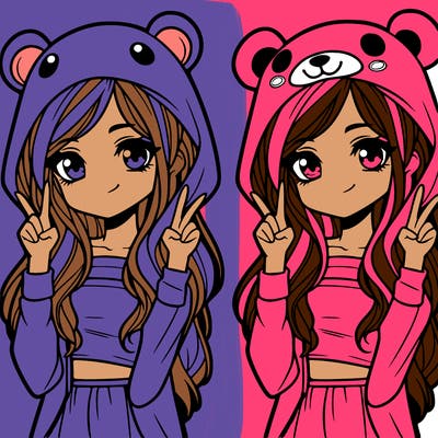 teen girl in animal costume