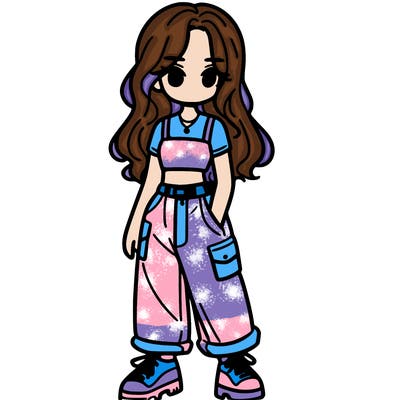 girl in crop top and baggy pants