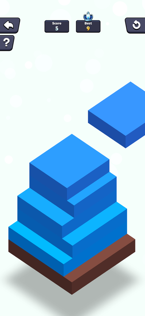 3D block stacking arcade game interface in the No internet games app