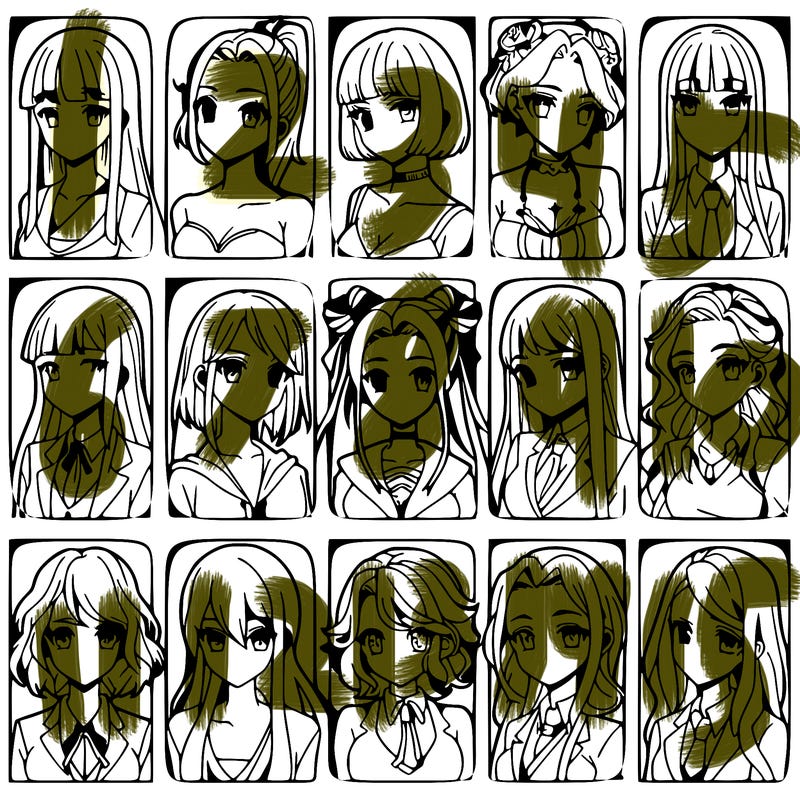 girls that look diffrent anime