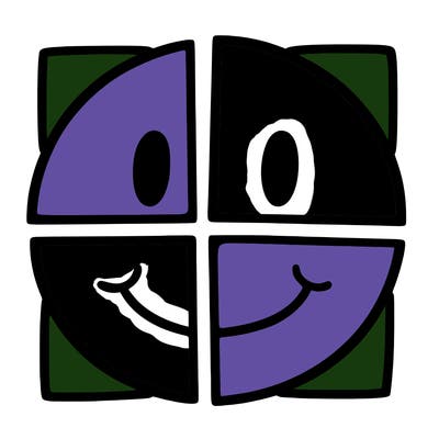 smiley face cut in four parts