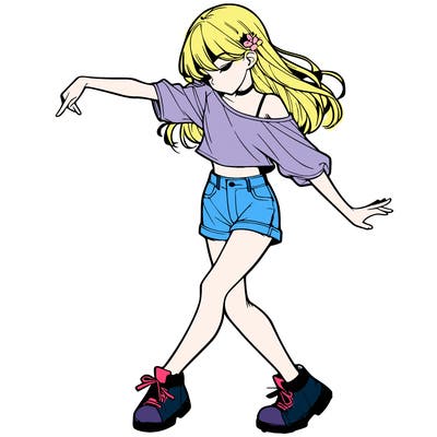 realistic girl danceing