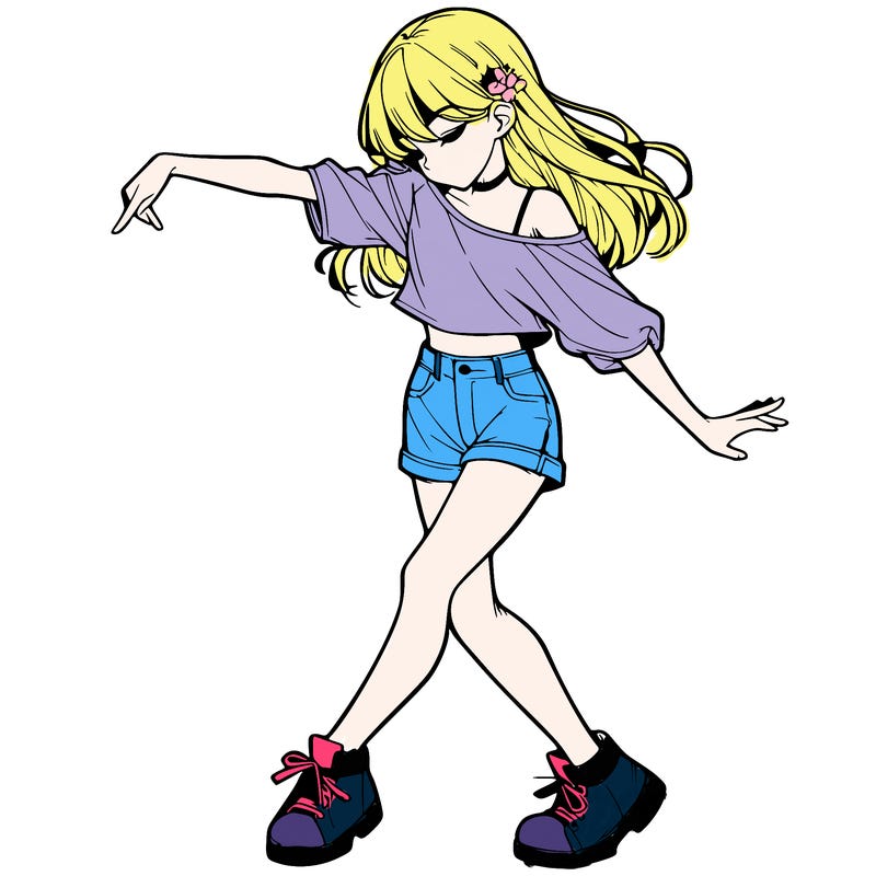 realistic girl danceing