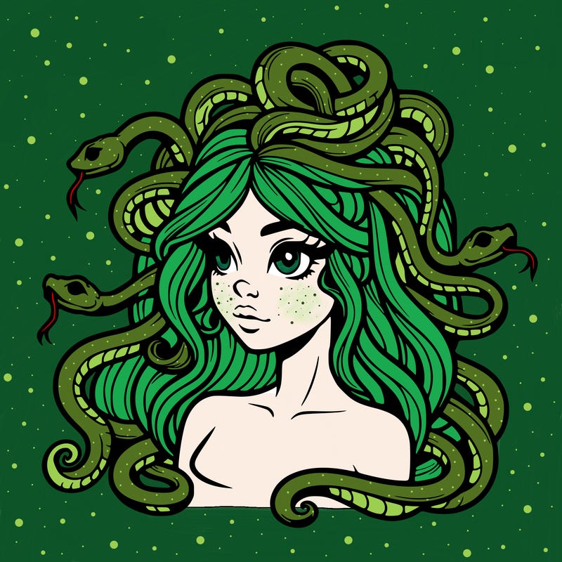 realistic medusa with snakes in her hair