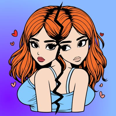 realistic girl split