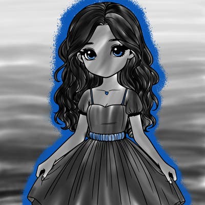 realistic girl with a dress