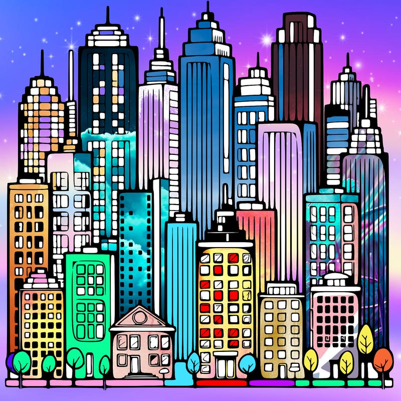 a city with skyscrapers