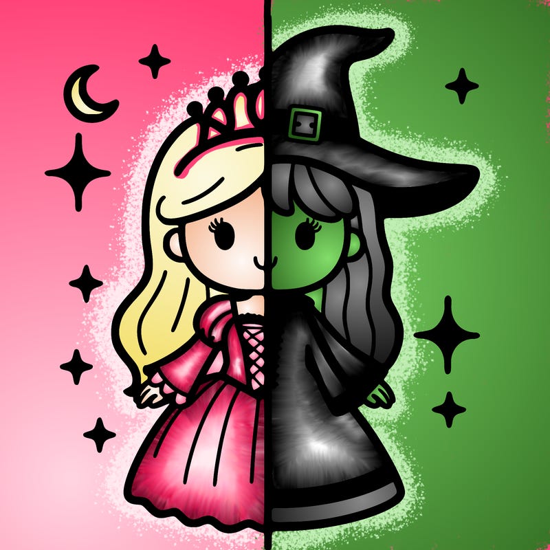 split princess and witch