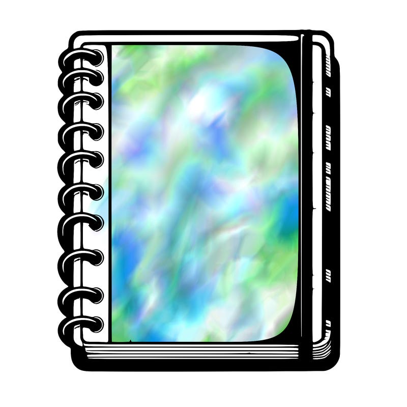 blank, realistic notebook