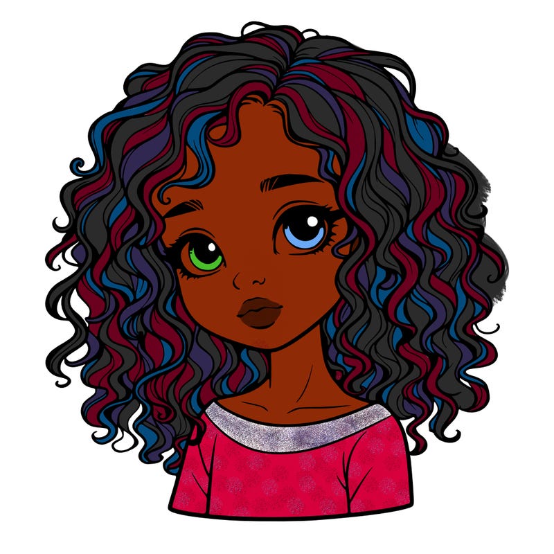 realistic girl with curly hair