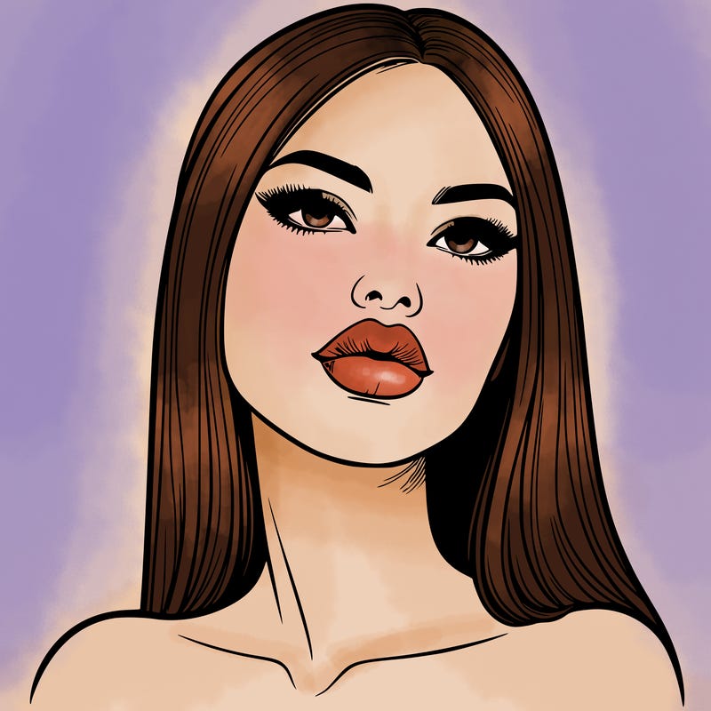 realistic woman with full lips