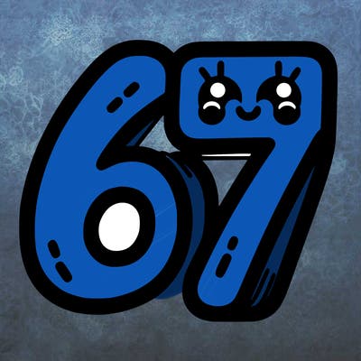 the numbers 67