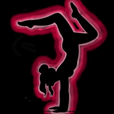 a woman doing a handstand