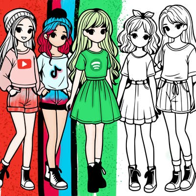 a group of five girls