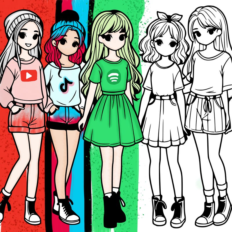 a group of five girls