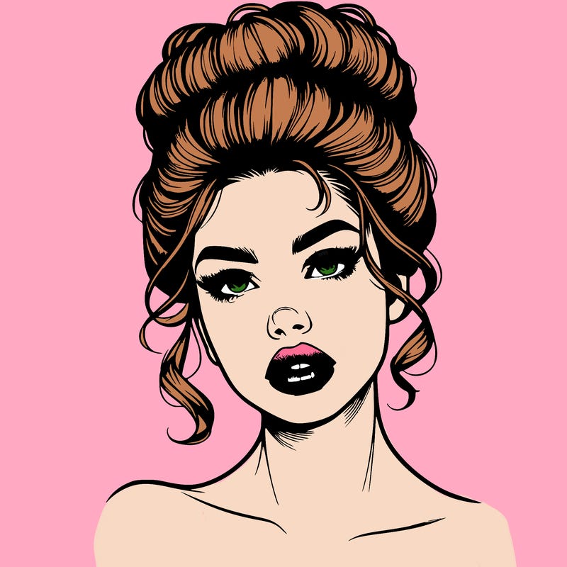 realistic girl wearing a 90s style up due and have full lips