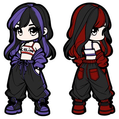 girl in crop top and baggy pants