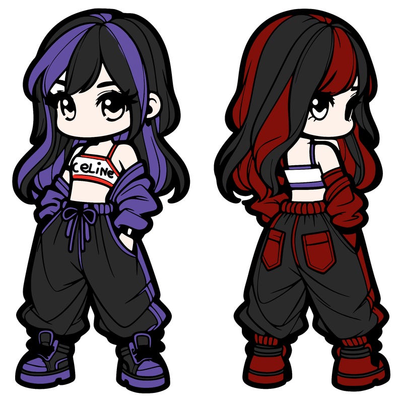 girl in crop top and baggy pants