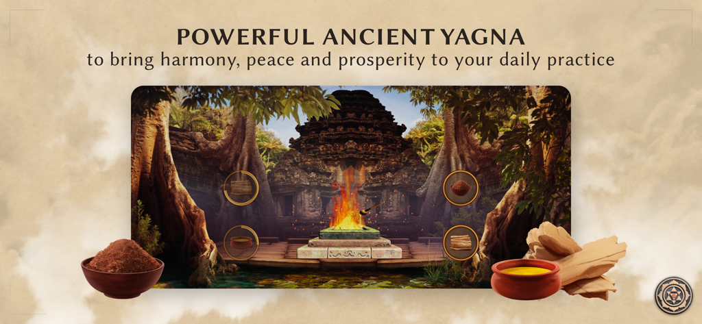Sadhana: Mantra & Puja - Realizando un ritual de fuego Yajna virtual en un antiguo templo védico
