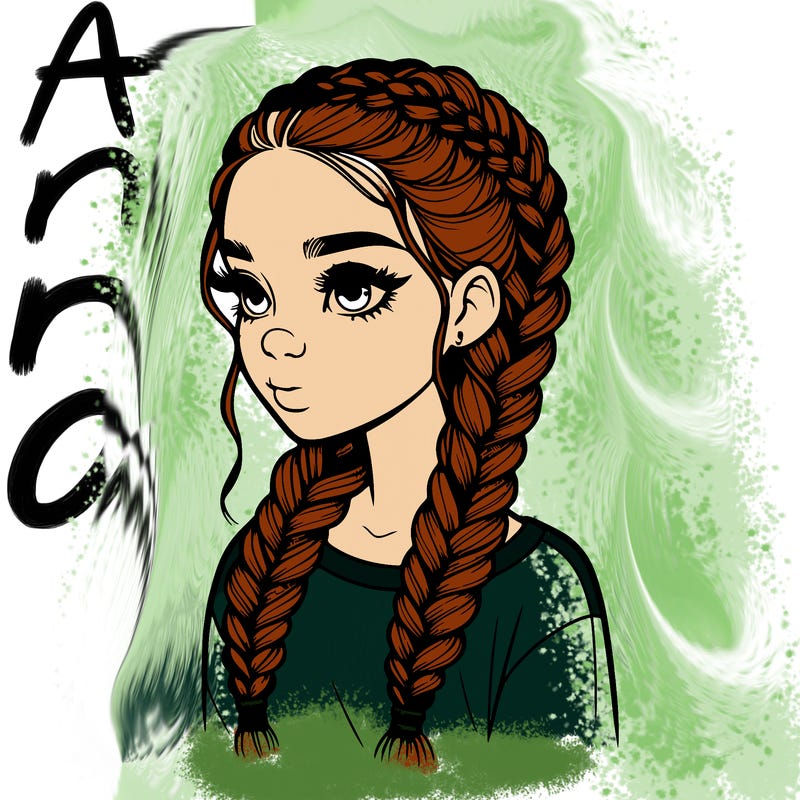 realistic girl with braids