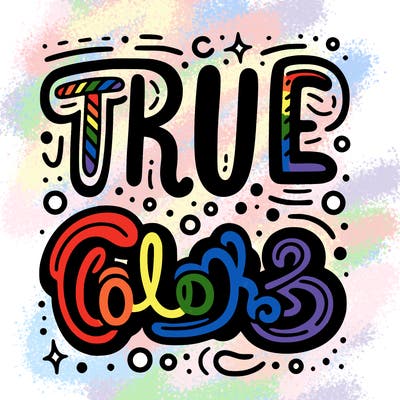 "true colors" written