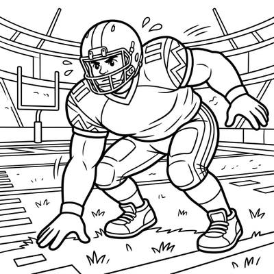 Get ready to protect the quarterback and lead the charge with this exciting offensive lineman coloring page, perfect for football fans. Designed with bold lines and clear details, it offers a relaxing and engaging coloring experience for seniors.