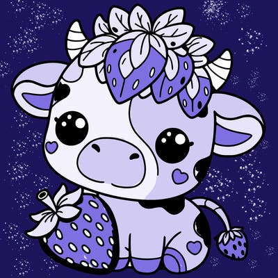 cute strawberry cow