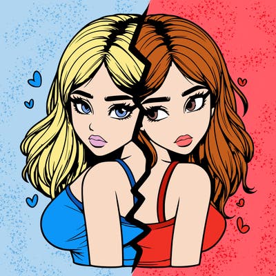 realistic girl split