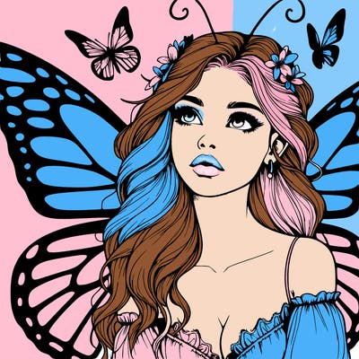 butterfly fairy realistic girl